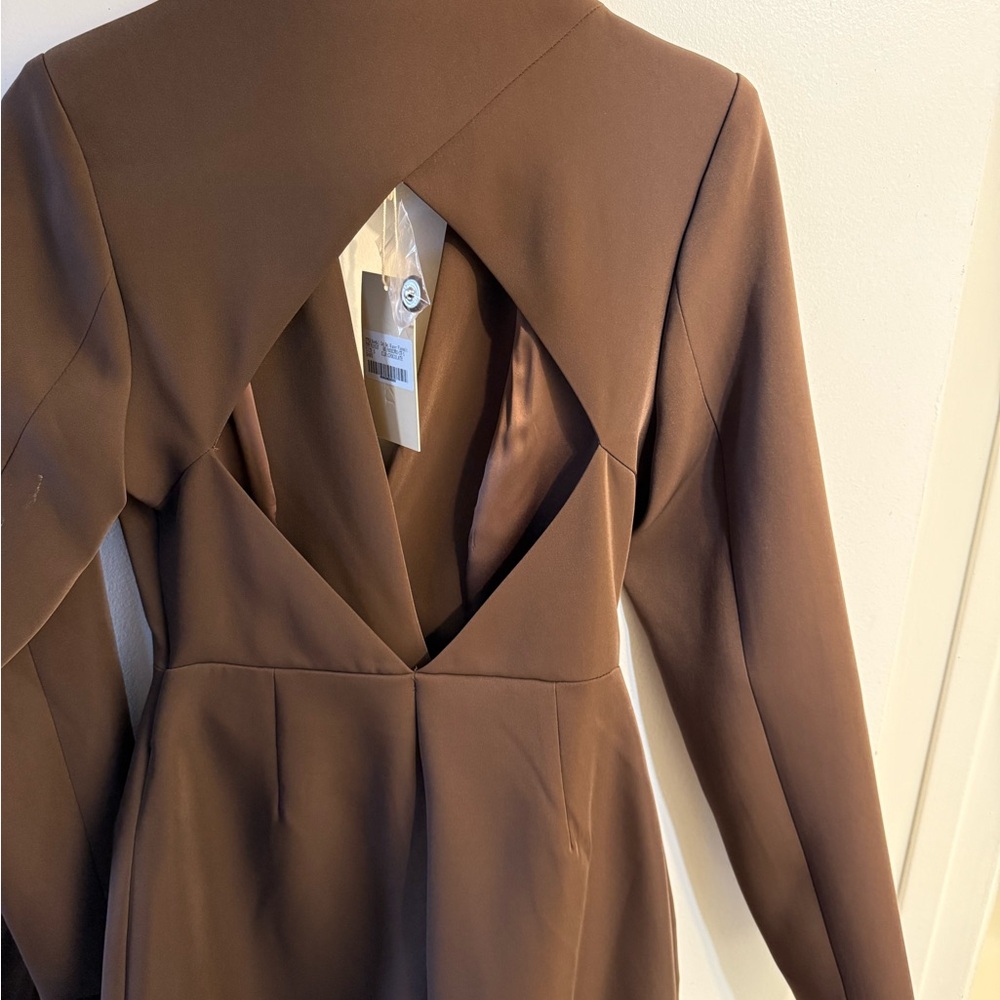 MESHKI Kendall cutout blazer playsuit chocolate size small. Tags attached! - Picture 6 of 7